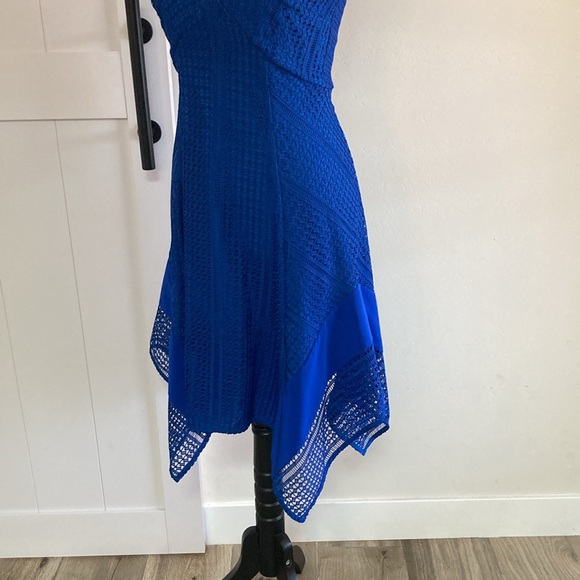 V Neck Blue Dress, Like New, Size 2 - Picture 3 of 9
